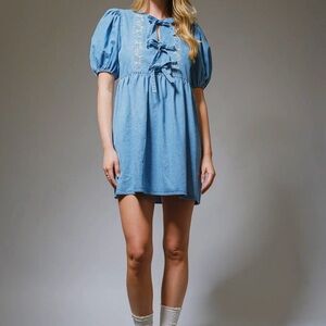 Blue B Puff Dress